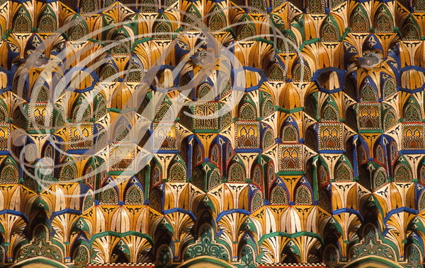RABAT - Palais royal de Dar-Es-Salam : mouqarnas en bois zouaké
