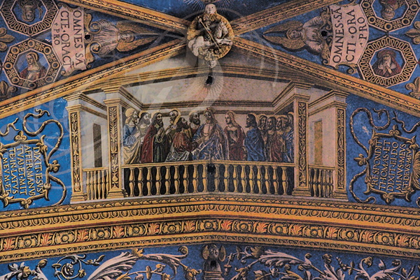 ALBI - cathédrale Sainte-Cécile : la voute peinte (détail représentant Jésus apparaissant aux apôtres après la crucifixion)
