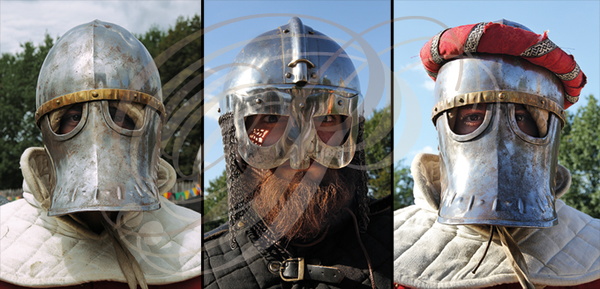 TERMES-D'ARMAGNAC - fêtes médiévales : casques vikings à lunettes