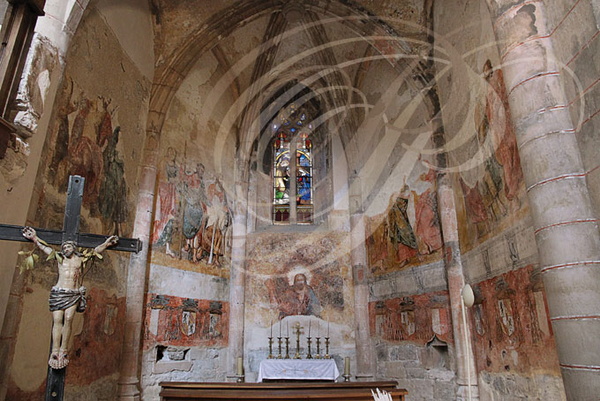 MARCILHAC-SUR-CÉLÉ  - abbaye Saint-Pierre : chapelle aux fresques
