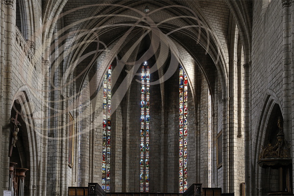 VILLEFRANCHE-DE-ROUERGUE - Collégiale Notre-Dame : vitraux du Choeur